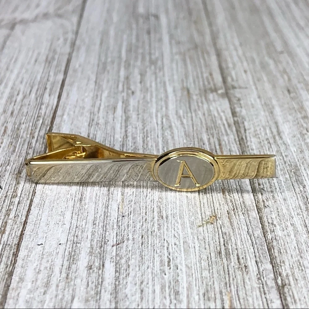 Mixed Metals Initial A Tie Bar Clip